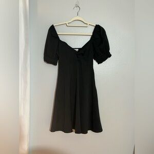 GB Women’s Black Puff Sleeve Mini Dress Size S | Square Neck Smocked Back